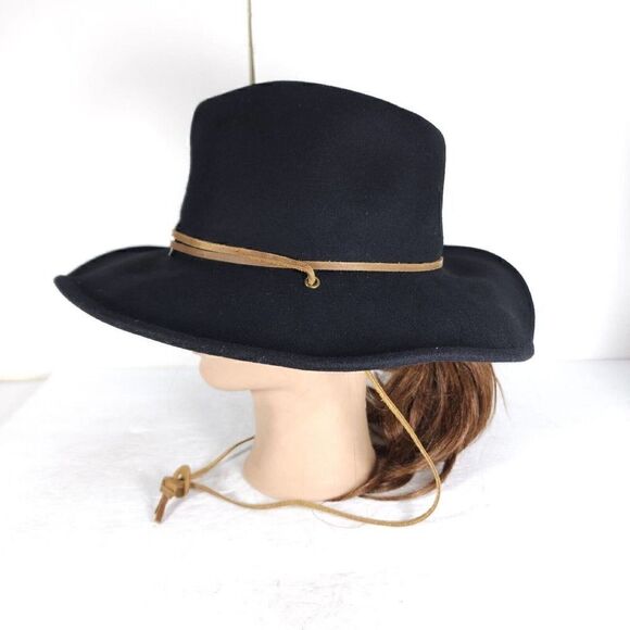 MHT Westerns Master Hatters Of Texas VTG Black Wool Hat Size Small made in USA - Picture 2 of 10